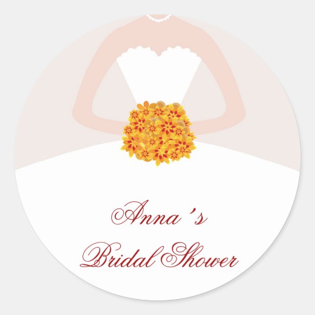 Dress Bridal Shower Favour Labels Fall (Front)
