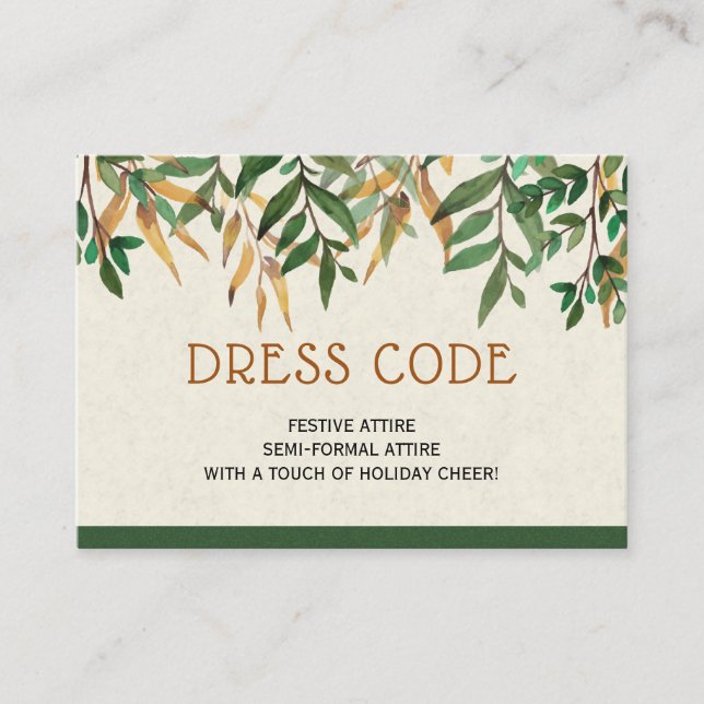 Dress Code Enclosure Card (Front)
