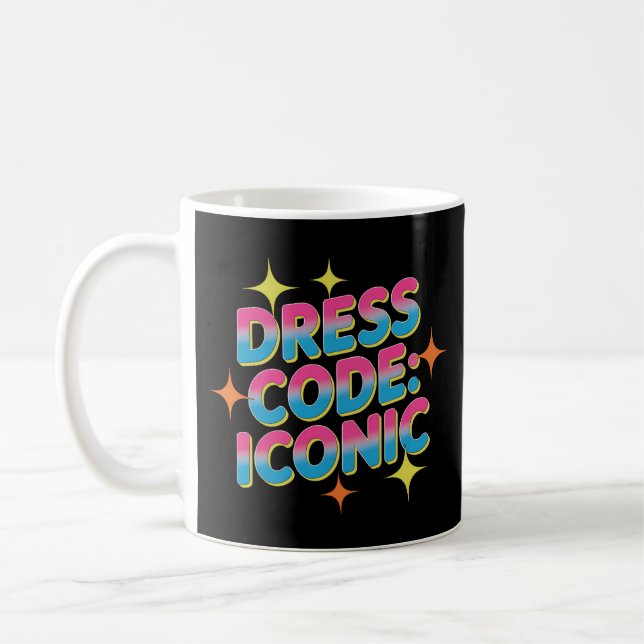 Dress Code: Iconic Vibrant Retro Coffee Mug (Left)