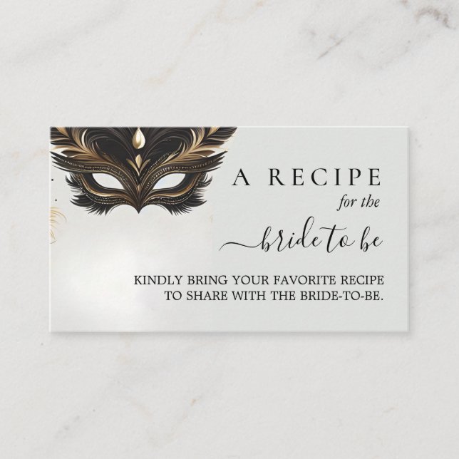Dress Code Prom Masquerade Ball Bridal Shower Enclosure Card (Front)