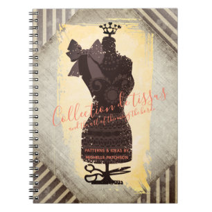 Dress dummy mannequin sewing pattern notebook