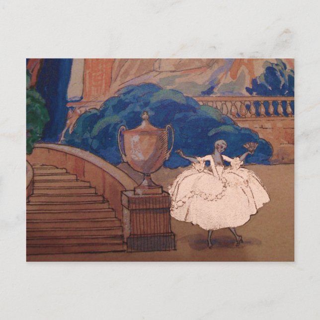 Dress Fashion Plate ~ Art Deco French Vintage Postcard (Front)