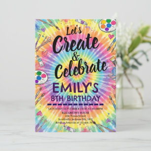 Dress for a Mess Painting Party Art Girl Birthday Invitation