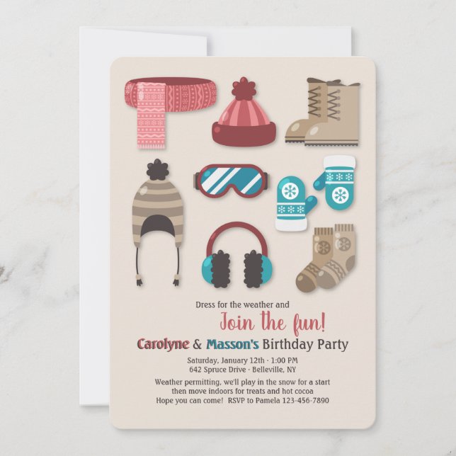 Dress for Cold Weather Invitation (Front)