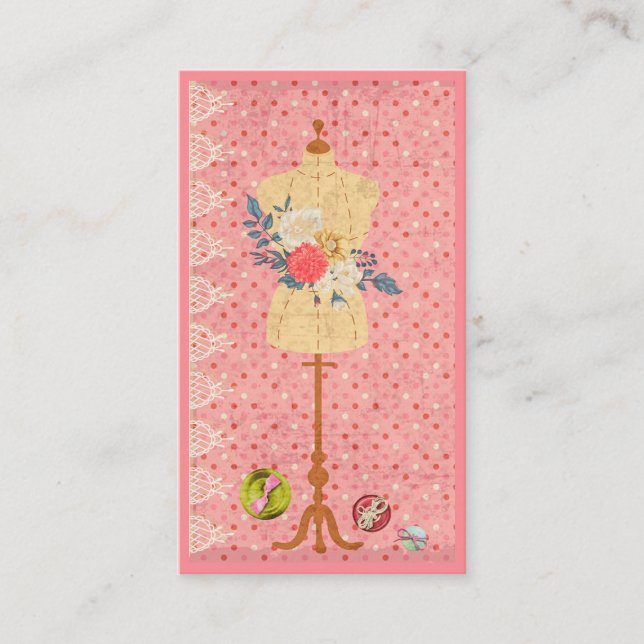 Dress form for Seamstress Dressmaker Designer Business Card (Front)