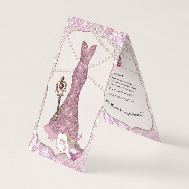 Dress Form Mannequin Magic Key Mask Business Card (Front)