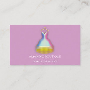Dress Logo Fashion Boutique Event Gold Violet Business Card