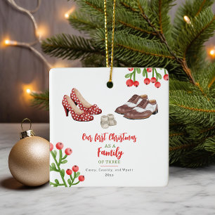 Dress Shoes Baby's First Christmas Ceramic Ornament
