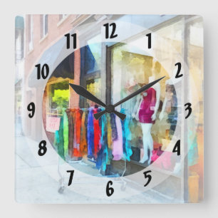 Dress Shop Hoboken NJ Square Wall Clock