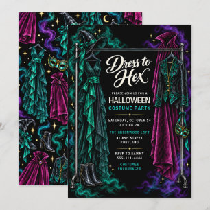 Dress to Hex Halloween Costume Party Invitation