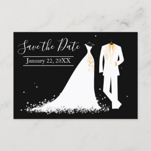 Dress & Tux - 3x5 Save the Date with Photo Invitation