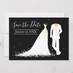 Dress & Tux - Save the Date with Photo Invitation