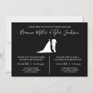 Dress & Tux - Wedding & Reception Invitation