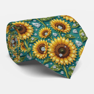 Dress Up Casual   Sunflowers and Diamonds Tie