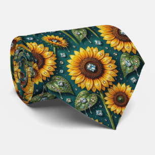 Dress Up Casual   Sunflowers and Diamonds Tie