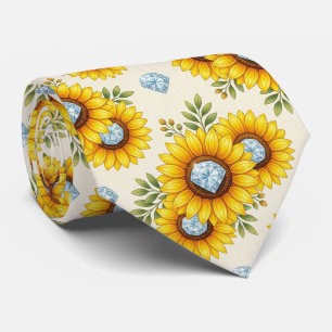 Dress Up Casual   Sunflowers and Diamonds Tie