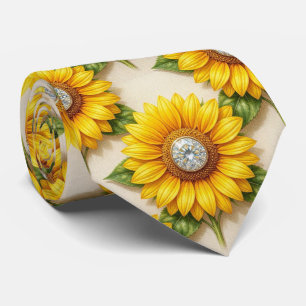 Dress Up Casual   Sunflowers and Diamonds Tie