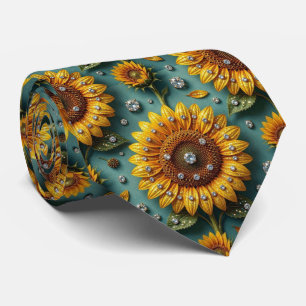 Dress Up Casual   Sunflowers and Diamonds Tie