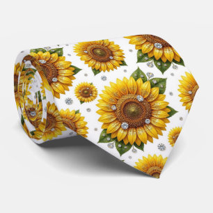Dress Up Casual   Sunflowers and Diamonds Tie
