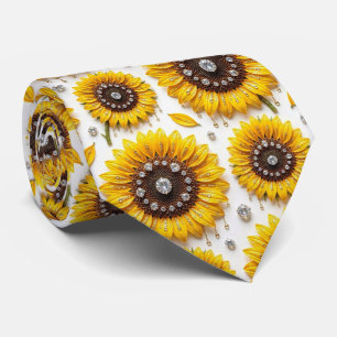 Dress Up Casual   Sunflowers and Diamonds Tie