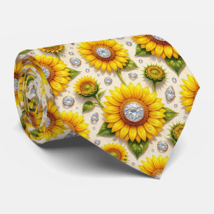Dress Up Casual   Sunflowers and Diamonds Tie