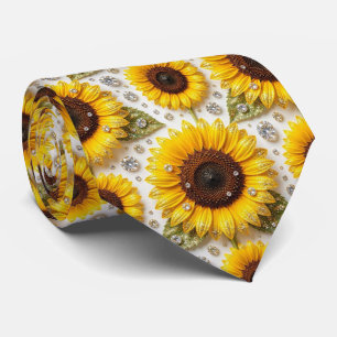 Dress Up Casual Sunflowers and Diamonds Tie