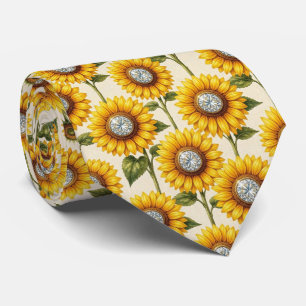 Dress Up Casual Sunflowers and Diamonds Tie