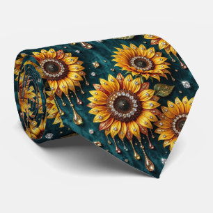 Dress Up Casual   Sunflowers and Diamonds Tie