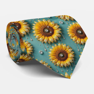 Dress Up Casual Sunflowers and Diamonds Tie