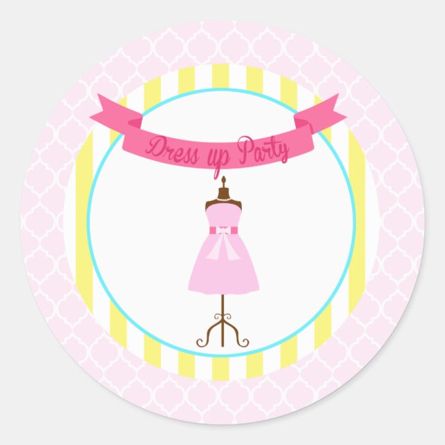 Dress Up party 2inch circle Classic Round Sticker (Front)