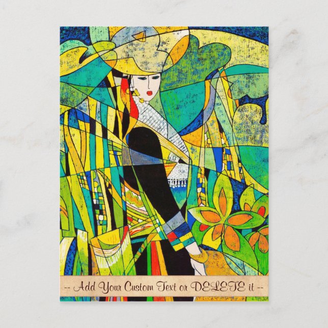 Dress Up Ping Hao oriental abstract painting art Postcard (Front)