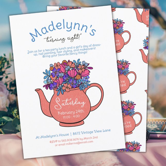 Dress Up Tea Party Girls Birthday Invitation (Creator Uploaded)