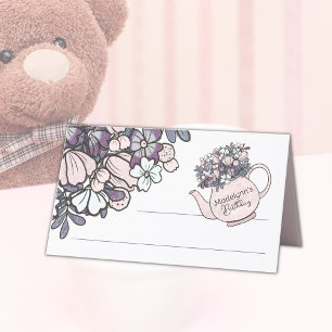 Dress Up Tea Party Girls Birthday Place Card