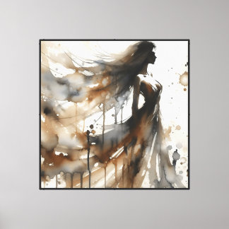 Dress Woman Watercolor - Canvas Print