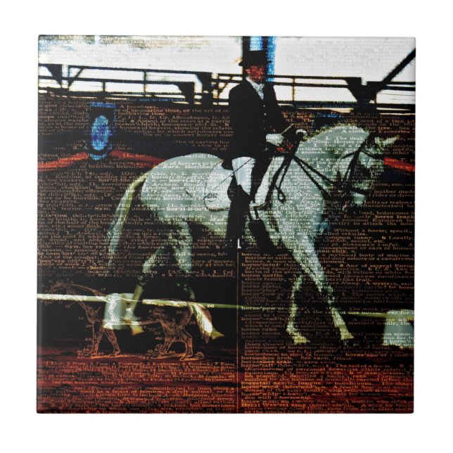 Dressage Art Ceramic Tile (Front)