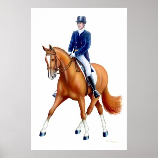 Dressage Half Pass Equestrian Print (Front)