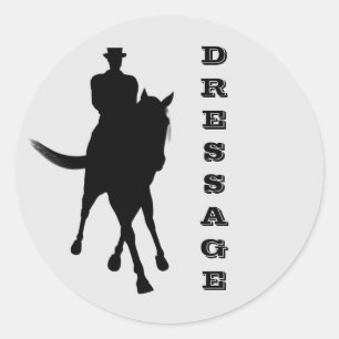 Dressage Horse And Rider Classic Round Sticker