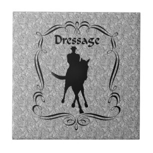 Dressage Horse And Rider Half Pass Tile