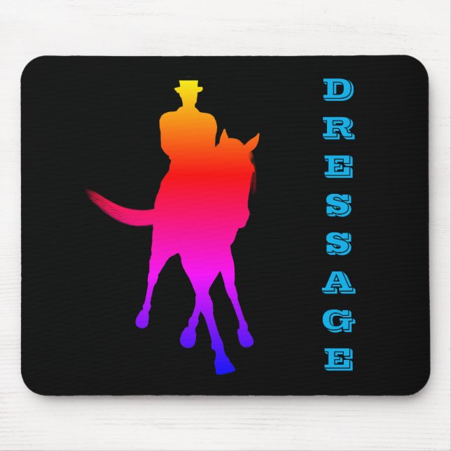 Dressage Horse And Rider Rainbow Mouse Pad (Front)