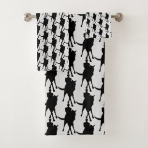Dressage Horse And Rider Silhouette     Bath Towel Set