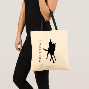 Dressage Horse And Rider Silhouette     Tote Bag