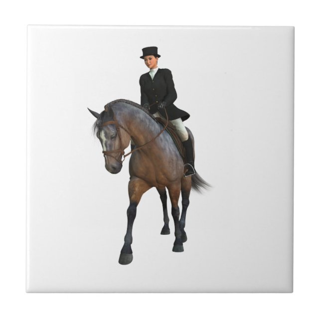 Dressage Horse and Rider Tile (Front)