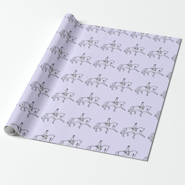 Dressage Horse and Rider Wrapping Paper (Unrolled)