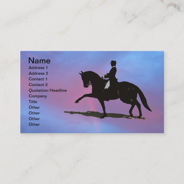 Dressage Horse Business Card (Front)