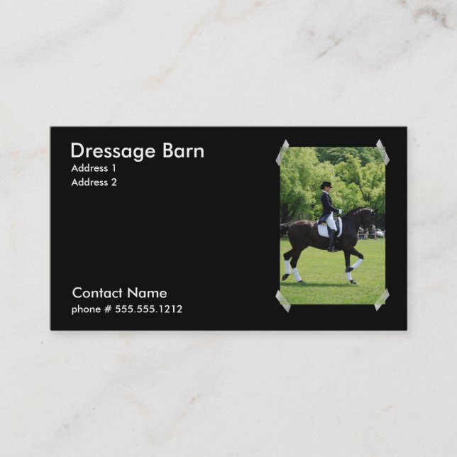 Dressage Horse Business Card (Front)