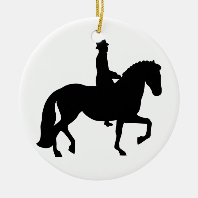 Dressage Horse Ceramic Tree Decoration (Front)