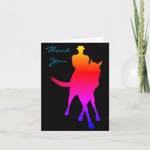 Dressage Horse Colour Silhouette Thank You Card