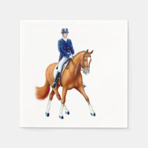 Dressage Horse Equestrian Half Pass Paper Napkins