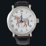 Dressage Horse Equestrian Watch<br><div class="desc">Original fine art design of an elegant Dressage horse and rider by equine artist Carolyn McFann of Two Purring Cats Studio printed on a quality eWatch for equestrian sport fans.</div>