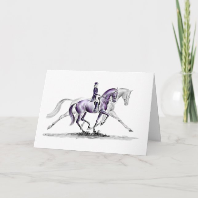 Dressage Horse in Trot Piaffe Card (Front)